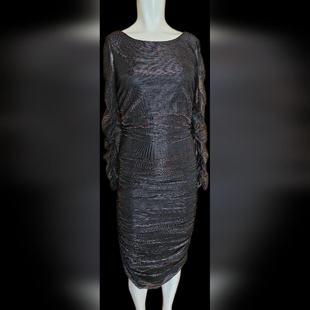 💙 53. RACHEL Rachel Roy Size Small Metallic Rainbow Ruched Dress